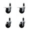 Service Caster 3.5'' Soft Rubber Swivel 1-1/4'' Expanding Stem Caster Set 2 Total Lock Brakes, 4PK SCC-EXTTL20S3514-SRS-2-S-2-114 - alternate 1